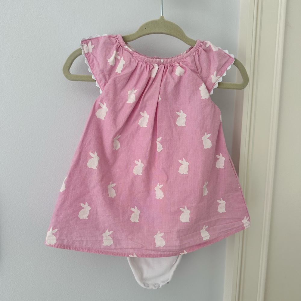 Jacadi bunny romper dress, size 3 months